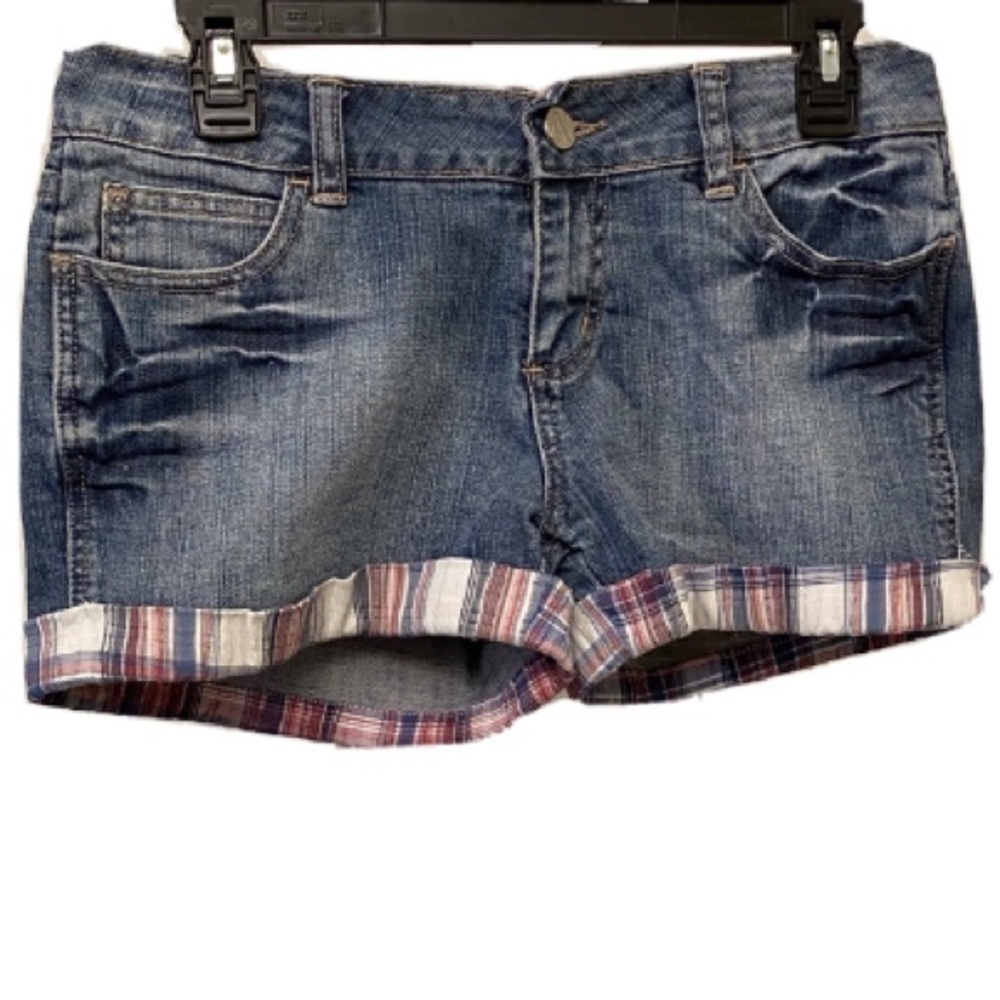 ALLEN B By Allen Schwartz Cuff Denim Shorts Womens Size 6 Low Rise